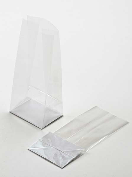 Block Bottom Bags Super Clear 8.9x5.7x24.8cm with paper insert (100 pieces) [FGPB15]