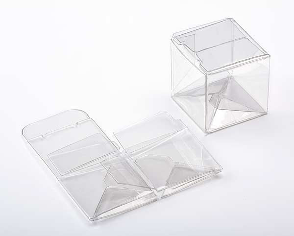 Plastic Gift Boxes 3.8x3.8x3.8cm Crystal Clear with Autolock Bottom (25 pieces) [PLB103]