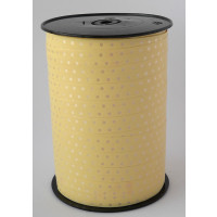 Curling Ribbon with Dots Cream 10 mm x 225 mtr (1 roll) [HV-PLS10CR]