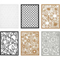 Pad with Cardboard Lace Patterns, A6 104x146 mm, 200 g, 24 pcs, asstd. colours [HOB-21605]