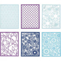 Pad with Cardboard Lace Patterns, A6 104x146 mm, 200 g, 24 pcs, asstd. colours [HOB-21607]