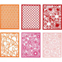 Pad with Cardboard Lace Patterns, A6 104x146 mm, 200 g, 24 pcs, asstd. colours [HOB-21608]