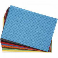Cross Stitch Card, sheet 23x33 cm, 300 g, 10 mixed sheets, asstd colours [HOB-21954]
