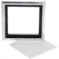 Framed Canvas Panel, outer size 15.5x15.5 cm, depth 1.5 cm, 1 pc, white [HOB-226320]