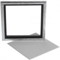 Framed Canvas Panel, outer size 20x20 cm, depth 1.5 cm, 1 pc, white [HOB-226340]