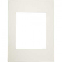 Picture Mount, size 30x40 cm, carving: 20x24 cm, 5 pcs, off-white [HOB-234091]