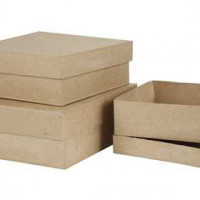Square Boxes, size 16+18+20 cm, H: 5+6+7.5 cm, 3 pcs [HOB-263900]