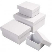 Rectangular Boxes, size 5x7.5+7x9.5 cm, size 8.5x11.5+11x14 cm, 4 pcs, white [HOB-264050]