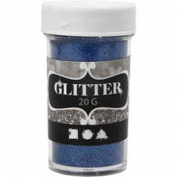 Glitter, D: 35 mm, H: 60 mm, 20 g, blue [HOB-284286]