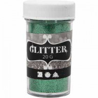 Glitter, D: 35 mm, H: 60 mm, 20 g, green [HOB-284287]