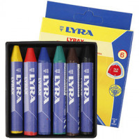 Wax Crayons, thickness 15 mm, L: 9 cm, 6 pcs [HOB-38120]