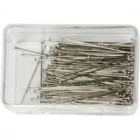 Straight Pins, L: 34 mm, thickness 0.6 mm, 25 g, silver [HOB-41125]