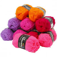 Fantasia Acrylic Yarn, L: 80 m, 10x50 g, asstd. colours [HOB-42184]