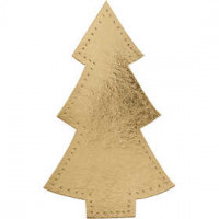 Christmas tree, H: 18 cm, W: 11 cm, 4 pcs, gold [HOB-498771]
