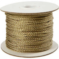 Cord, thickness 2 mm, gold, 50m [HOB-50310]