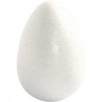 Polystyrene Eggs, H: 12 cm, 5 pcs, white [HOB-543231]