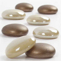 Glass Deco, D: 18-20 mm, thickness 8 mm, 370 g, brown [HOB-591006]