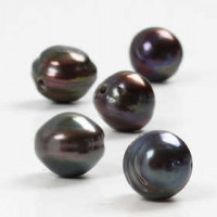 Freshwater Pearls, size 13-17 mm, hole size 2 mm, 5 pcs, peacock [HOB-63122]