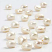 Freshwater Pearls, size 4-6 mm, hole size 1 mm, 40 cm, mother-of-pearl [HOB-631740]