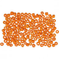 Rocaille Seed Beads, size 8/0, D: 3 mm, 25 g, orange [HOB-682021]