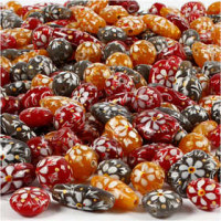 Flower Beads, size 11-21 mm, hole size 2 mm, 216 pcs [HOB-69861]