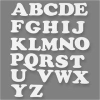 Letters, H: 10 cm, W: 12-14 cm, 3 sets, white [HOB-95202]