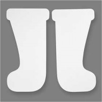 Christmas Stockings, H: 32.5 cm, W: 17 cm, 25 pcs, white [HOB-95210]
