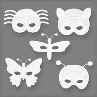 Insect Masks, H: 14-17 cm, W: 19.5-23 cm, 16 pcs, white [HOB-95215]