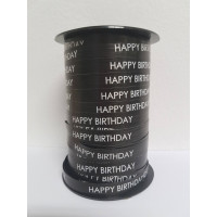 Curling Ribbon Congratulations Black 10mm x 250 meter (1 roll) [HV-HAB10BK]