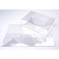 Plastic Gift Boxes 8.9x8.9x16.5cm Crystal Clear with Autolock Bottom (25 pieces) [FPLB255]