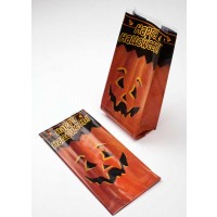 Printed Bags Halloween Pumpkin 10.2x6.4x24.1cm with side gusset (100 pieces) [G4TGP]