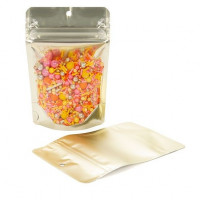 Stand Up Pouches Transparent/Matt Gold 10.2x6x15.2cm | 57 grams (100 pieces) [ZBGMG2]