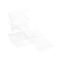 Plastic Gift Boxes 10.2x10.2x7.6 mm Crystal Clear Autolock Bottom (25 pieces) [PLB333]