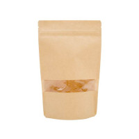 Stand Up Pouches Kraft 15x9x23cm with Window (100 pieces) [ZBGW7K]