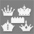 Crowns, H: 11-19 cm, W: 23-24 cm, 16 pcs, white [HOB-95206]