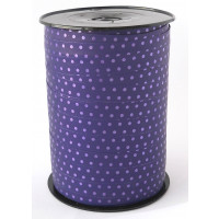 Curling Ribbon with Dots Purple 10 mm x 225 mtr (1 roll) [HV-PLS10PU]