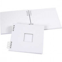 Spiral Bound Scrapbook, size 20x20 cm, 250 g, 1 pc, white [HOB-20445]