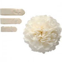 Tissue Pompons, D: 20+24+30 cm, 16 g, 3 pcs, off-white [HOB-20472]