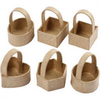 Mini basket, size 4.5x4.5 cm, H: 6.5 cm, 6 pcs [HOB-267083]