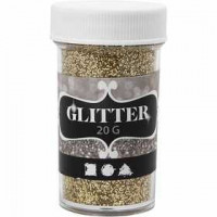 Glitter, D: 35 mm, H: 60 mm, 20 g, gold [HOB-284280]