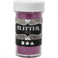 Glitter, D: 35 mm, H: 60 mm, 20 g, pink [HOB-284284]
