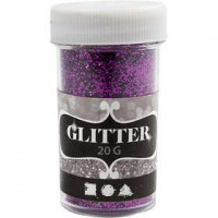 Glitter, D: 35 mm, H: 60 mm, 20 g, purple [HOB-284285]