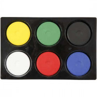 Watercolour In Palette, D: 44 mm, H: 16 mm, 1 set, primary colours [HOB-34480]