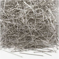 Straight Pins, L: 30 mm, thickness 0.55 mm, 500 g, silver [HOB-41110]