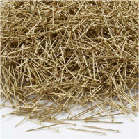 Straight Pins, L: 18 mm, thickness 0.6 mm, 500 g, gold [HOB-41111]