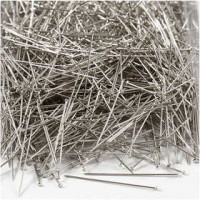 Straight Pins, L: 37 mm, thickness 0.7 mm, 500 g, silver [HOB-41113]