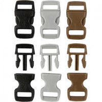 Click Clasp, W: 15 mm, L: 29 mm, 100 pcs, brown, grey, black [HOB-41619]