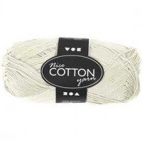 Mercerized Cotton Yarn, L: 165 m, 6S/4, 50 g, off-white [HOB-421030]