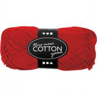 Cotton Yarn, L: 80-85 m, maxi, 50 g, red [HOB-421314]