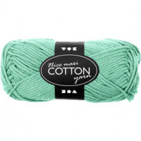 Cotton Yarn, L: 80-85 m, maxi, 50 g, green [HOB-421320]